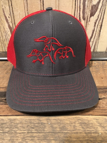 Hat - Charcoal / Red